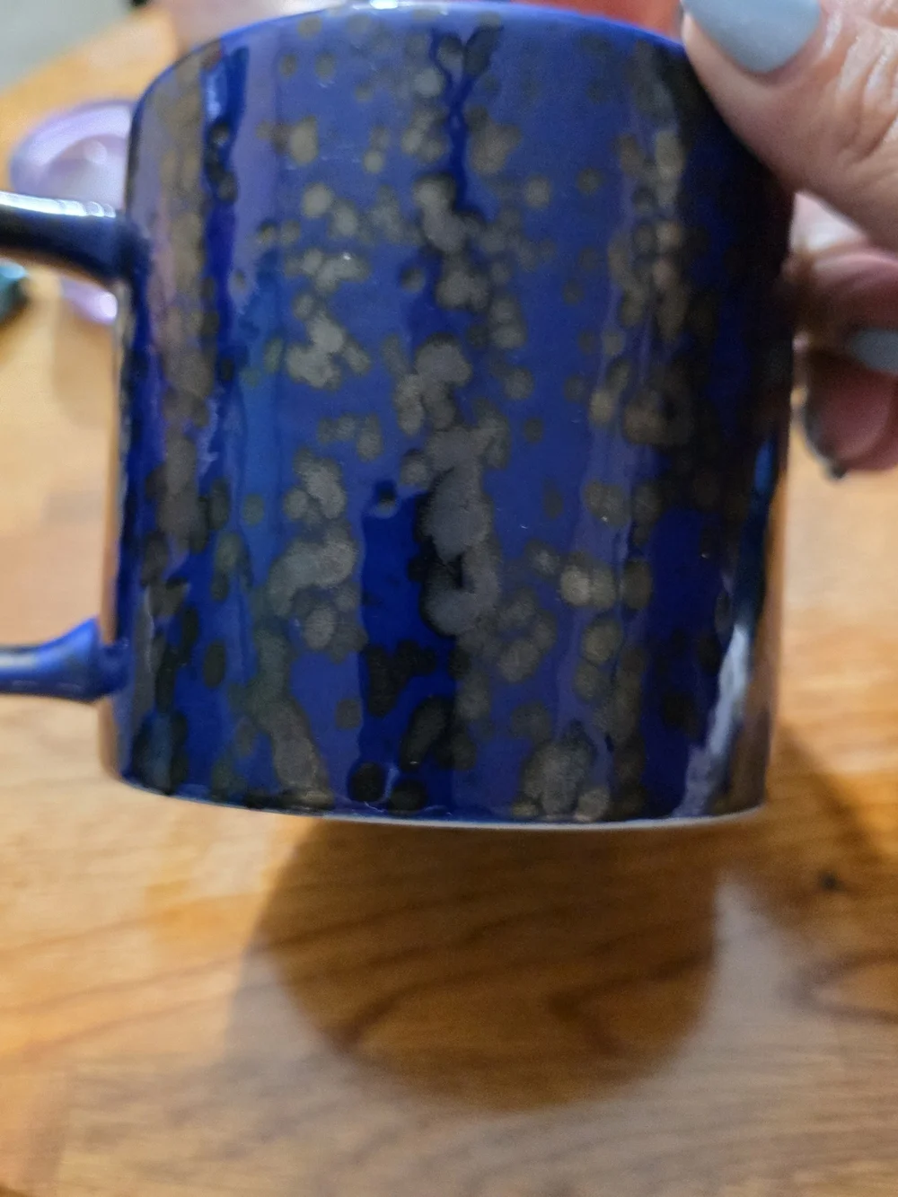 Starbucks 2020 Radiant Cobalt Blue Metallic Speckled Ceramic Coffee Mug 14oz